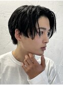 大分ツーブロック刈り上げ長めナチュラルセンターパートカット