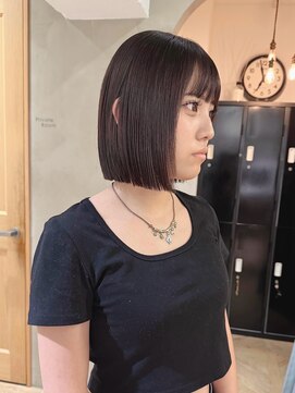 ローレン(LOREN) 黒髪/ボブルフ/ネビージュ/小顔/ワンレン/栄/髪質改善/前髪