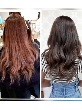 美容室 エルミタージュ シエル(Hermitage Ciel) 髪質改善カラー+シークレットハイライトの白髪染めスタイル☆