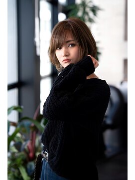 ケアリー 武蔵小杉(Carelly) 大人かわいい前髪セシルカットココアブラウンフリンジウェーブ