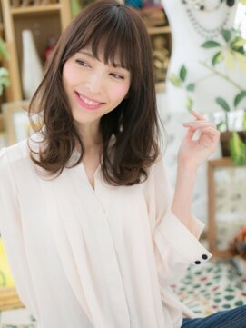 カバーヘア イヴ 戸頭店(COVER HAIR EVE) ★斜めバングオリーブグレージュ くびれミディ20代30代40代★7