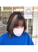 【伸ばしかけボブ●ネオフェイスフレーミング×インナーカラー】