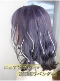 透明感ラベンダーカラー大人かわいいニュアンスパーマ20代30代