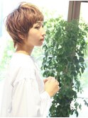 ■カーキベージュオン眉ショートウルフM.SLASHセンター南12-23★