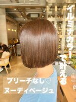 オーガニック リブ 川越(organic+live)&nbsp;大人可愛いブリーチなし透明感ミルクティーベージュカラー