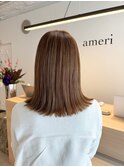 【ameri satomi】切りっぱなしボブ×デザインカラー