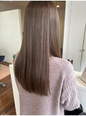 オリーブグレージュ髪質改善ロングヘア