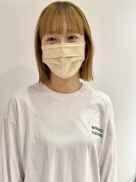 ヨーク(YOKE) 【YOKE】ミルクティーアッシュグレージュカラー金髪大人ボブ