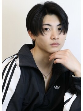 オーシャントーキョーウエスト 心斎橋 (OCEAN TOKYO WEST) 韓国マッシュカルマパーマコンマバングセンターパート黒髪ウルフ