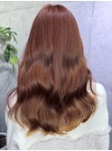 オレンジベージュ×エンドカラー