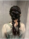 ツイン編み下ろしアレンジ