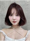 10代20代30代韓国ボブ小顔ネビージュボブルフ似合わせカット黒髪