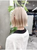 【GEEKS渋谷】ホワイトブロンド/切りっぱなしボブ/くびれボブ/夏