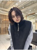 =メンズボブ/フェザーパーマ／MEN’S HAIR/ブルーブラック