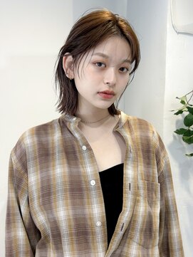 ショートカット/ショートボブ/小顔/オリーブグレー/銀座