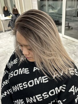 ウル 岡山駅店(ULu.) ハイトーンケアブリーチミルクティーベージュダブルカラー岡山駅