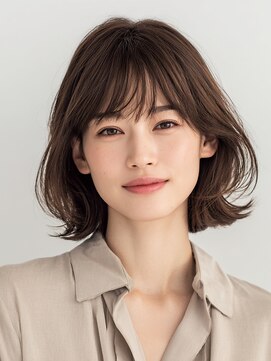 マオリ ホアロハ バイ アヌエヌエ(maoli hoaloha by anuenue) ★レイヤーカット/ボブスタイル/ブラウンカラー/白髪ぼかし