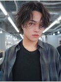 シースルーセンターパートストレートセンターパート韓国ヘア