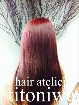 ヘアアトリエ チトニワ(hair atelier titoniwa) 艶カラー　レッドガーネット