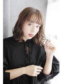 吉祥寺3分/前髪ココアブラウン大人かわいいフリンジウェーブ/127