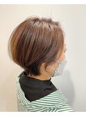 丸みショート@20代30代40代@ニュアンスカラー