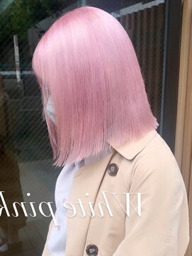ベレーザ 渋谷(BELEZA) ba691_ロブヘアアッシュピンクホワイトラベンダーボブウルフ