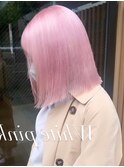 ba691_ロブヘアアッシュピンクホワイトラベンダーボブウルフ