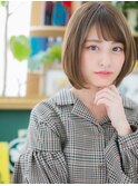 ナチュラルかわいい小顔艶カラー前下がりボブa志木20代30代40代!