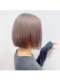 大人かわいい☆ミニボブ美髪ホワイトグレージュ