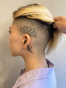 ビンゴ(BINGO) ba793ブリーチオンカラーツーブロック刈り上げバリカンアート