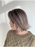 バレイヤージュミルクティーベージュグラデーションハイライト