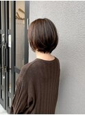 丸みショート×アッシュブラウン(白髪染め可)