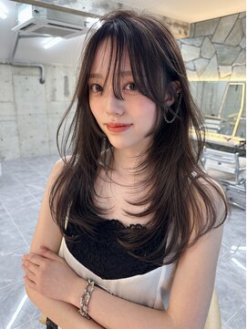 サイン 渋谷(SIGN) 韓国ヘアハッシュカットレイヤーカットグレージュブリーチ無し