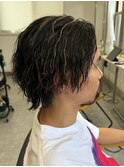 波巻きパーマメンズパーマメンズヘアツーブロックツイストパーマ