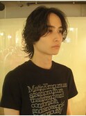 メンズボブウルフメンズミディアムレイヤーカットメンズウルフ