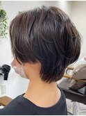 絶壁解消/30代40代50代/大人ショートボブ/アースカラー
