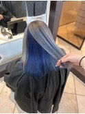 ハイライトブリーチダブルカラーレイヤーカットくびれレイヤー