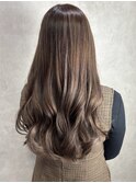 黒髪クラゲヘアーオリーブグレー小顔ココアベージュ