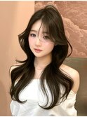 暗めカラー/韓国風巻き/レイヤーカット/髪質改善/縮毛矯正/池袋