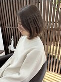 京都駅ショートボブ丸みボブショートベージュオリーブベージュ