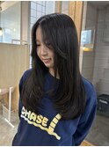 ロングレイヤー×透明感オリーブカラー