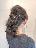 編み下ろし × ハーフアップ ヘアアレンジ
