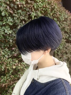 アッシュ 稲田堤店(Ash) 刈り上げ×ハンサムショート×ディープブルー