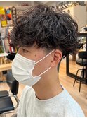 波巻きスパイラルパーマメンズマッシュツイストスパイラルパーマ
