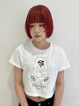 ハイブ 金沢(Hive) ブリーチハイトーンカラーショートボブツヤ髪スタイル髪質改善