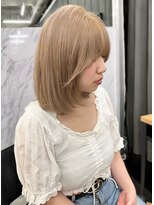 アリュウル 表参道 青山(Allure) 2回ケアブリーチ~/ミルクティーベージュ*レイヤーボブ