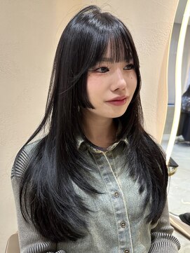 サイン 渋谷(SIGN) 韓国ヘアーハッシュカットレイヤーカットグレージュブリーチ無し