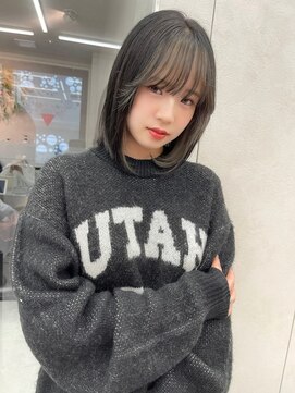 ロンド マーレ 天神大名店(Lond mare) デザインカラー/レイヤーカット/ウェットヘア/オリーブベージュ