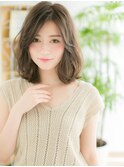 【浅草美容院HANARE】オリーブベージュ×ゆるふわボブパーマa