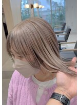 スタン 渋谷(Stam)&nbsp;ミルクティーベージュインナーカラーボブケアブリーチハイトーン